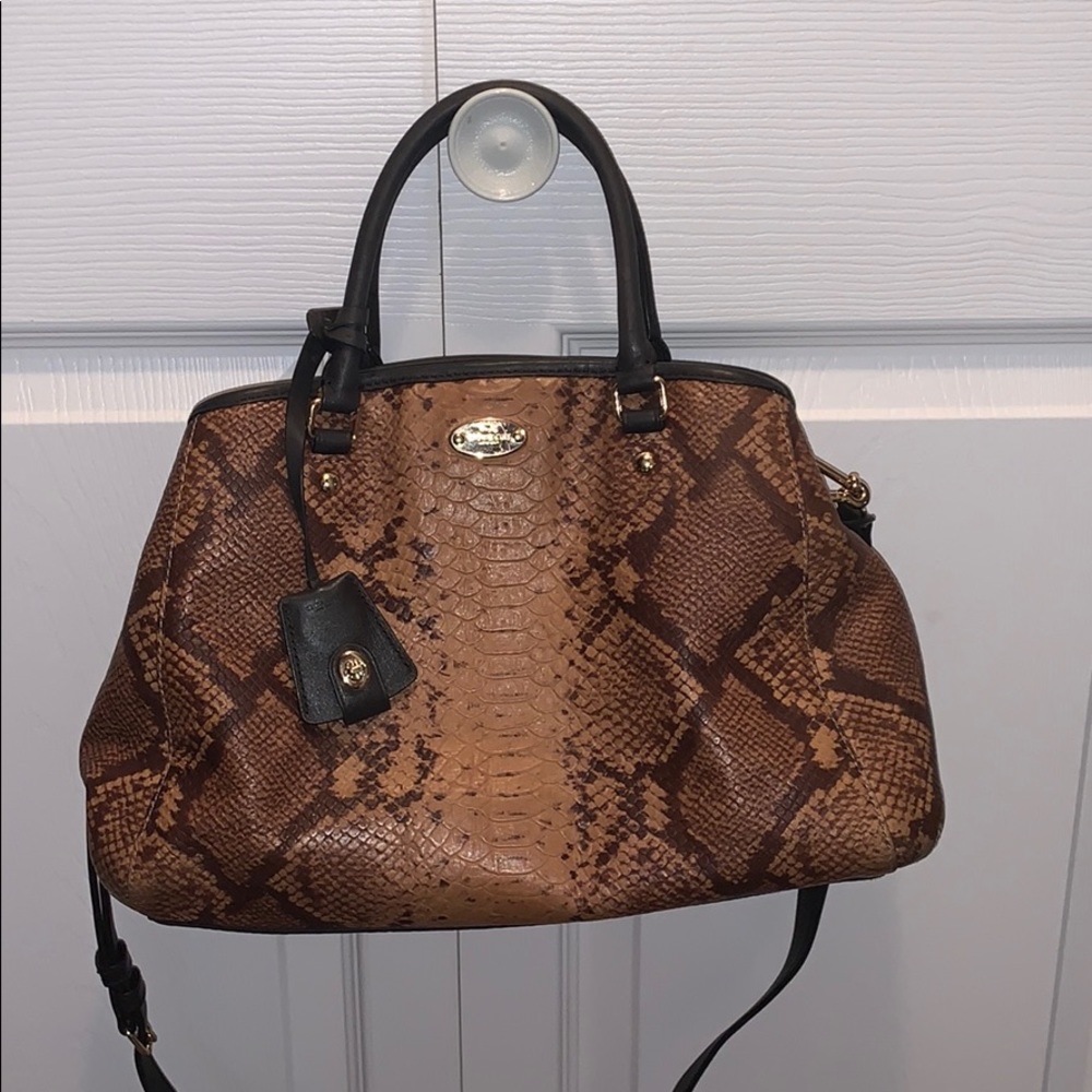 Coach Python embossed satchel